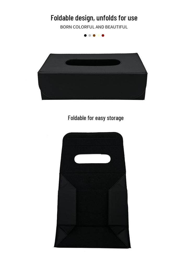 Leather Car Sun Visor Tissue and Mask Holder - Interior Clip-on Storage Box