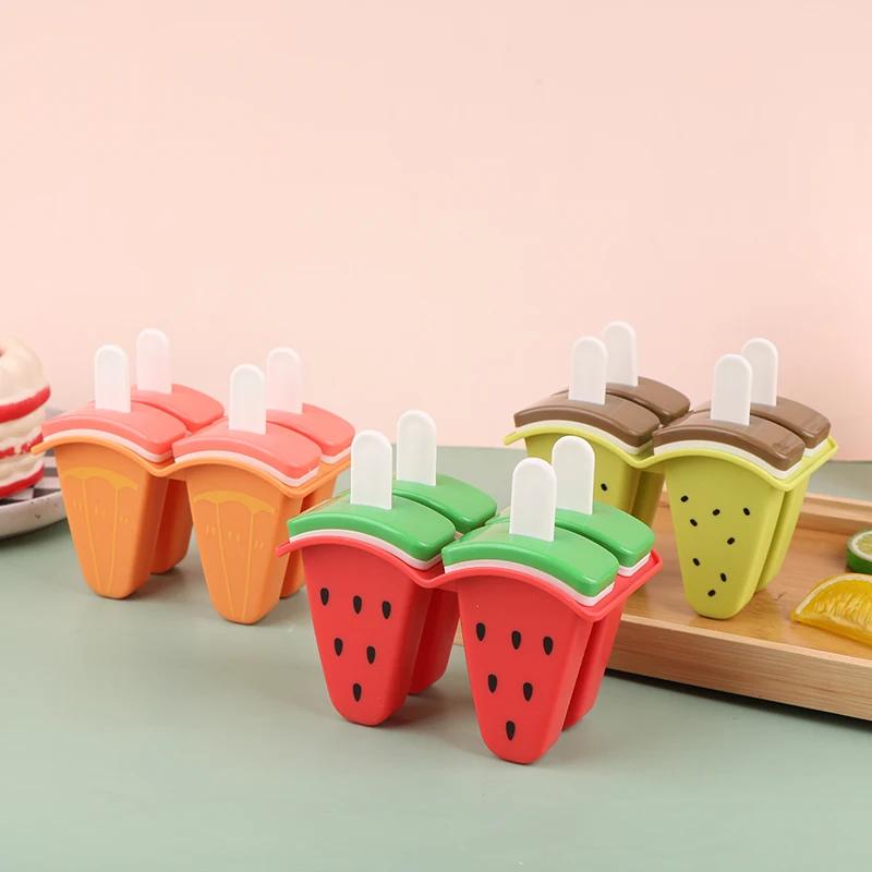 4/6 grid ice cream Popsicle mold, covered fruit-shaped mold, a creative DIY kitchen ice cream making tool for home use.