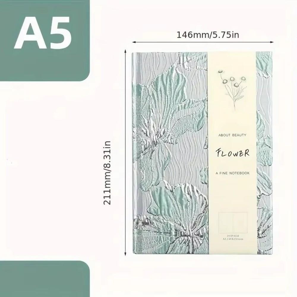 Embossed Lily Hand Account Book A5 Notepad Creative Hardcover Notebook  Student Stationery