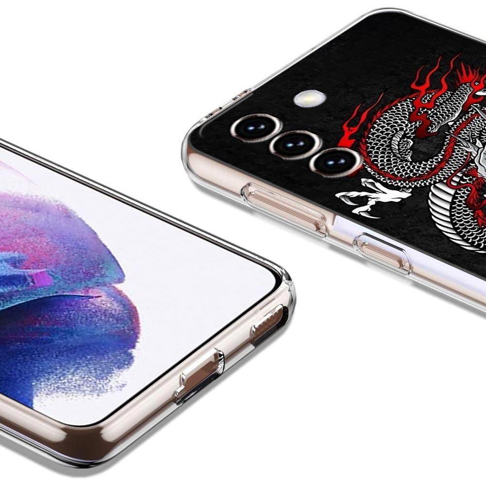 Husa de telefon Dragon Fashion pentru Samsung Galaxy S22 S21 S20 FE Ultra 5G S10 S10E S9 S8 Plus Note 10 20 Husa din silicon moale, transparent