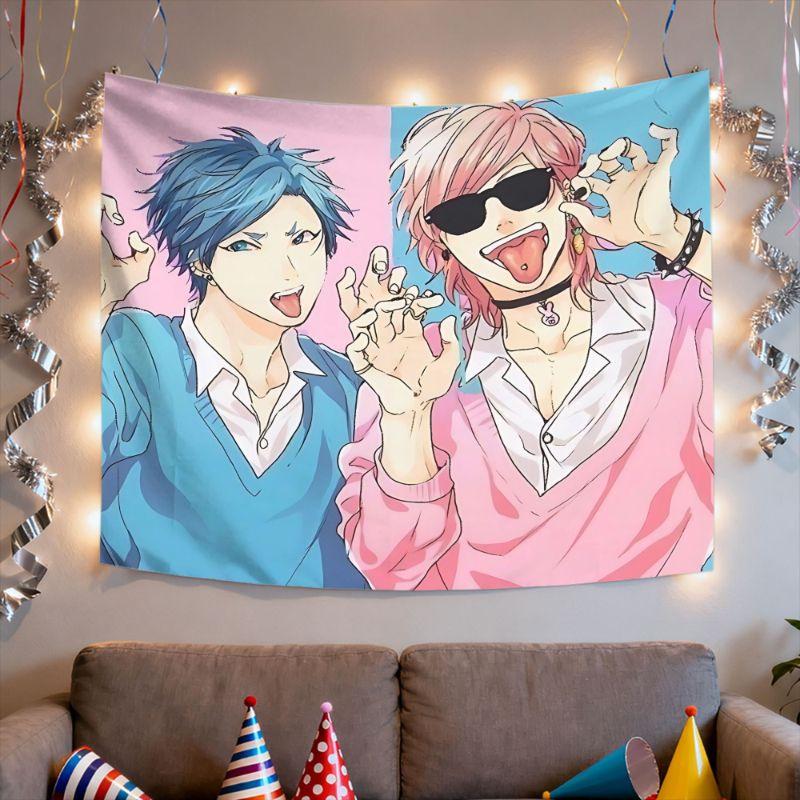 Anime Youth Character Tapestry Cartoon Aesthetic Wall Hanging Bedroom Dorm Home Decoration