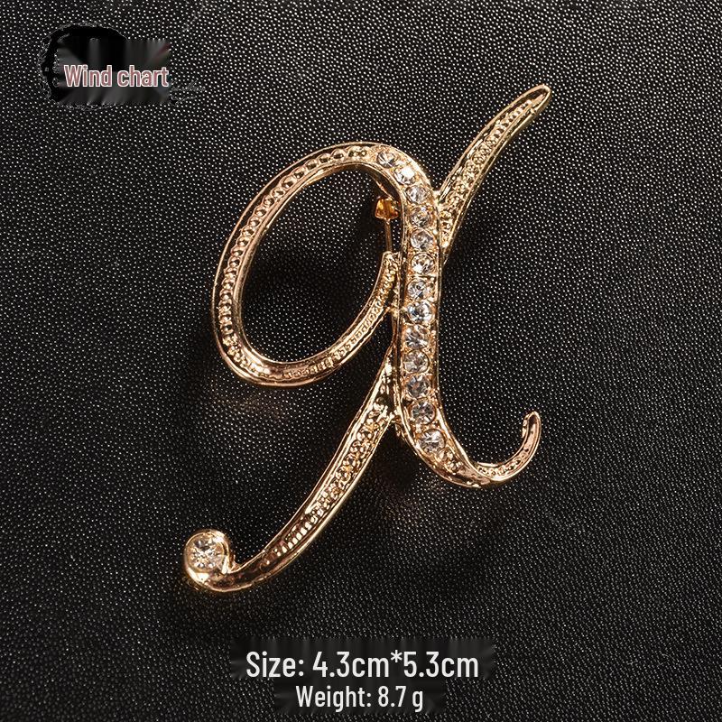 Men's Suit Jacket Brooch: Elegant English Letter Pin for a Stylish Touch