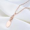 Smooth Gold Color Oval Pendant Necklace Personality Women Jewelry Match Earrings