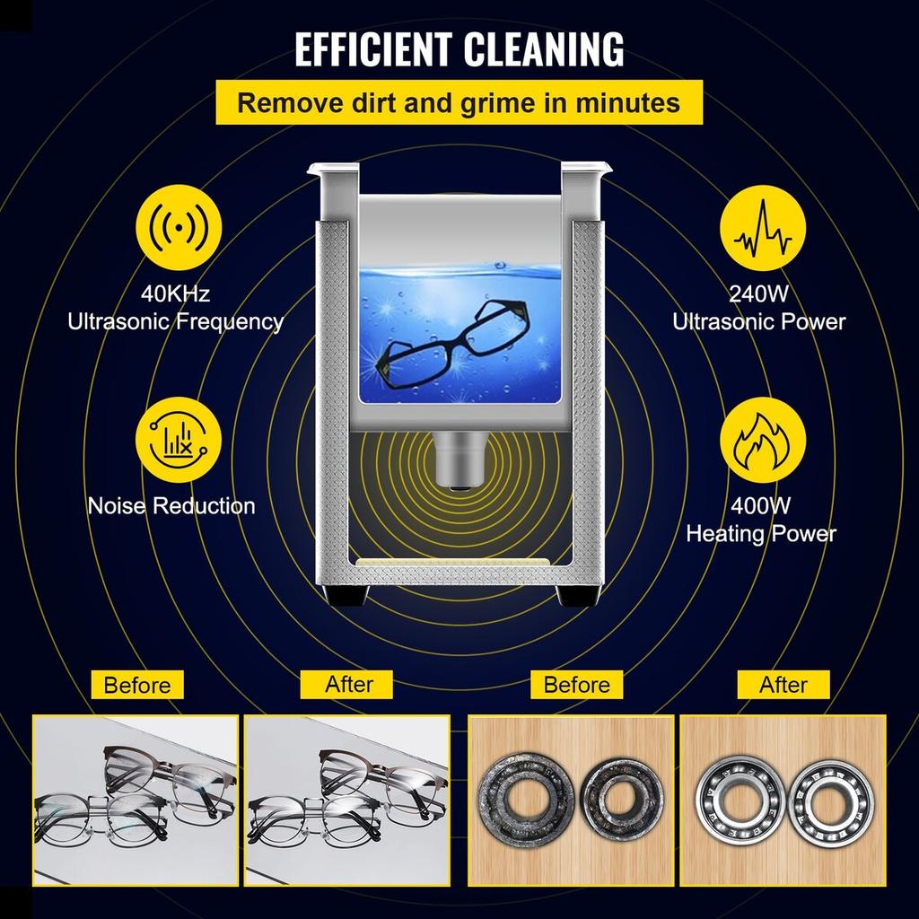 10L Digital Ultrasonic Cleaner Heater Timer Jewelry Eyeglasses Cleaning