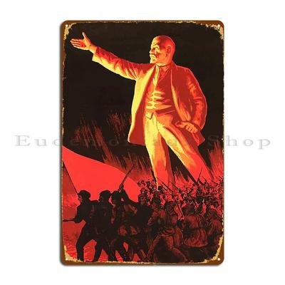 Wladimir Lenin Vintage Propaganda Poster Metallschild Poster Kino Charakter Club Party Heimdekoration Blechschild Poster