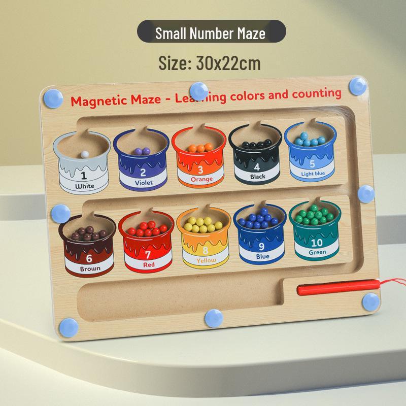 Children's Magnetic Bead Maze Toy: Educational Pen Control, Counting & Color Recognition Aid