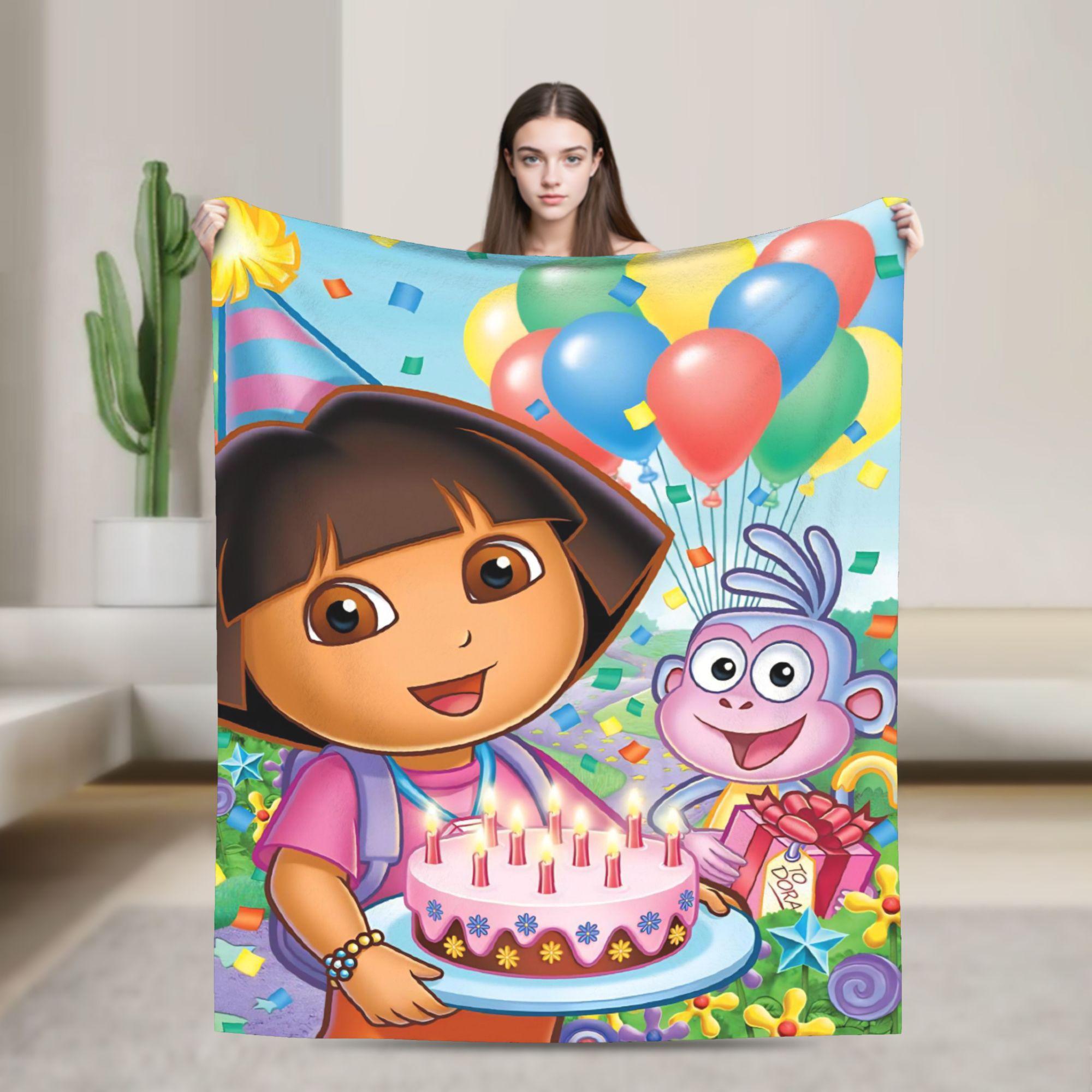 

Warm Soft BlanketsKids Adult Travel Cartoon D-Dora The E-Explorer Adventure Throw Blanket For Couch Bed Funny Sofa Bed Cover 75x90cm