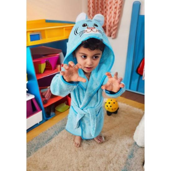 Herren-Bademantel mit Kapuze, 100 % Baumwolle