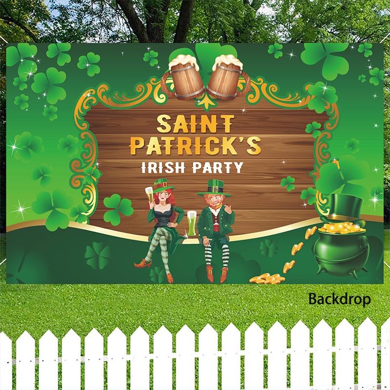 St.patrick's Day Backdrop Banner Decor 180*115cm/70*45in Photo Background Irish Festival