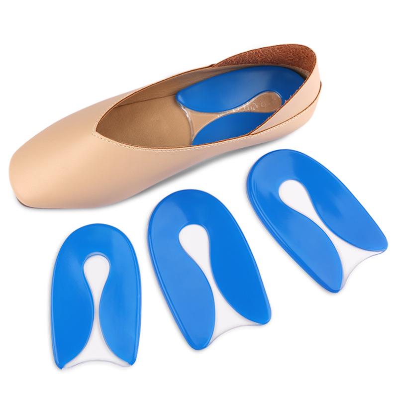 Blue U-Shaped Gel Heel Pad - Soft, Comfortable, Anti-Slip, Shock-Absorbing Insole
