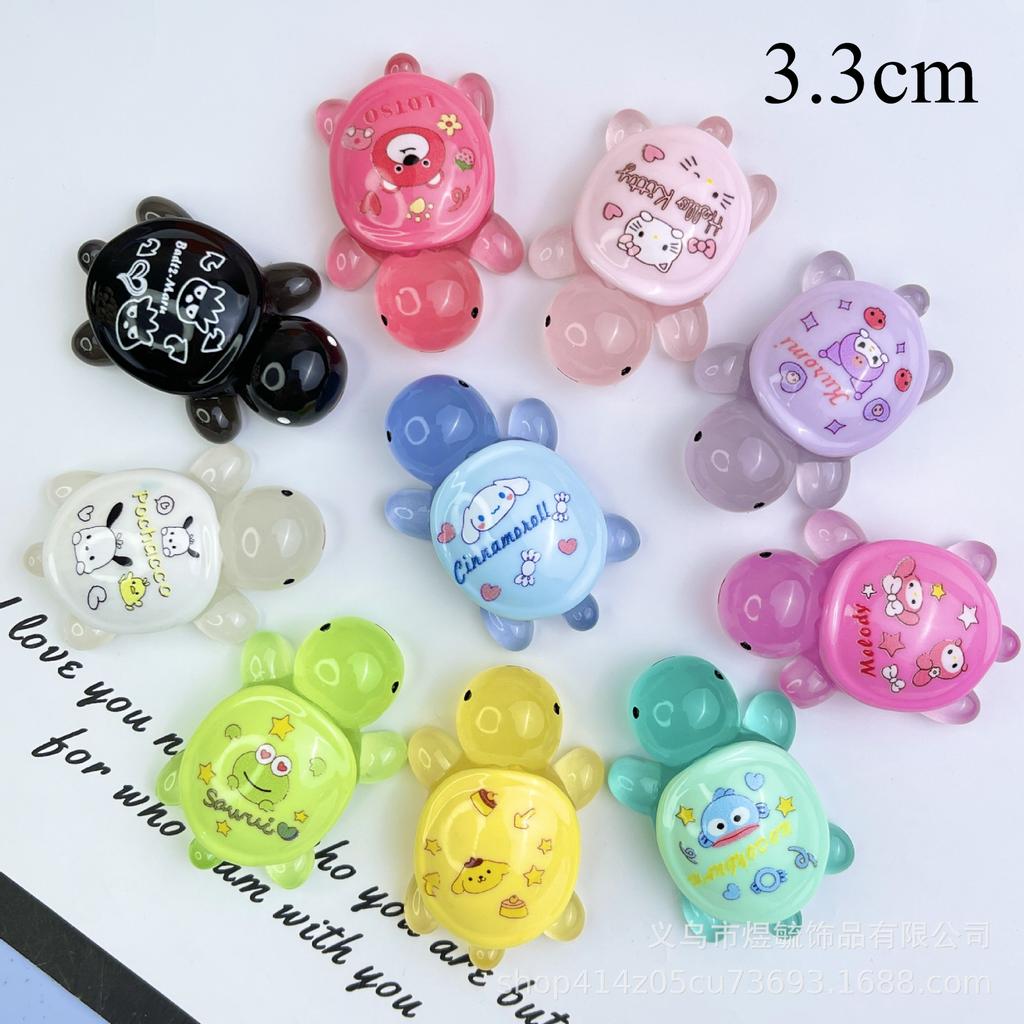 10pcs 5cm Night Light Turtle Champion Same Blind Bag Turtle Resin Ornament with Ten Color Printed Little Turtle Childrens Gift