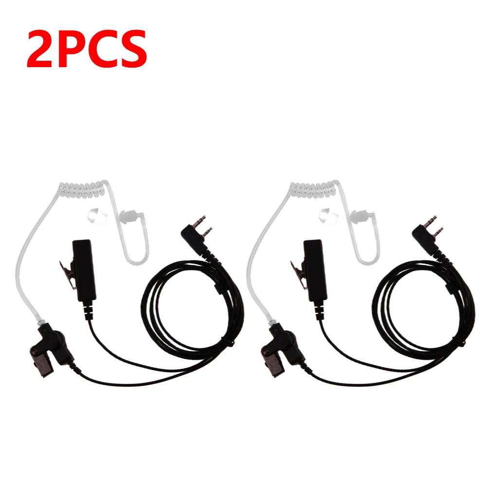 1-10pcs Walkie Talkie Earpiece Headset 2 Pin Acoustic Tube Practical Headphone PTT MIC Accessories for Baofeng Kenwood UV-5R