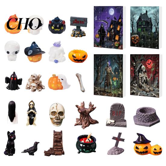 Scary Halloween Decorations Advent Calendar 24 Days Countdown to Decoration Festive Decor Pcs Doll Collectible Figures Gifts for Kids Teens
