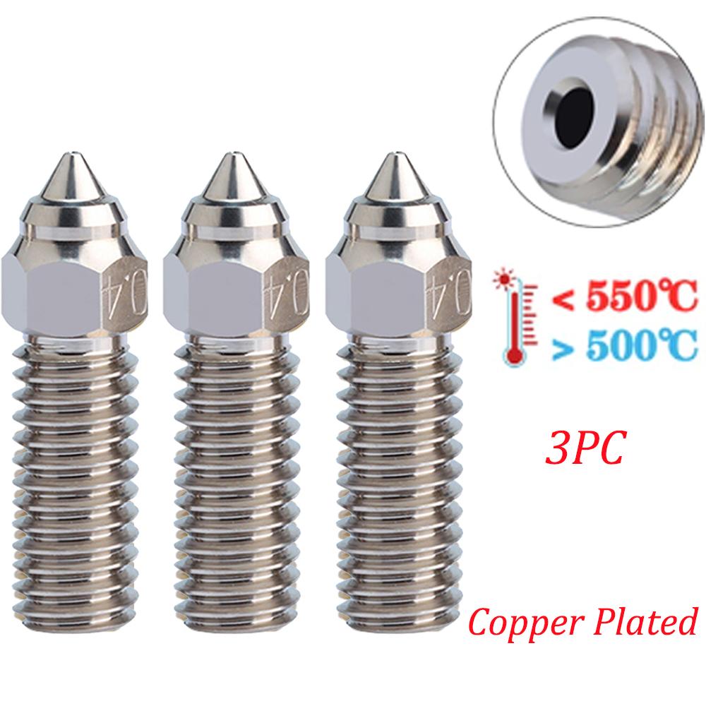 Nozzles For Creality Ender 3 V3 KE/ K1/ K1 Max/ CR-M4 High Quality Brass Copper Plated Hardened Steel Bimetal Volcano Nozzle