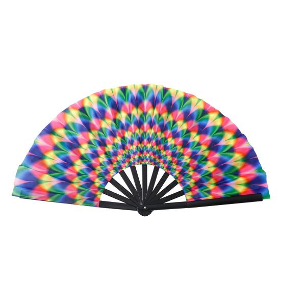 Kungfu Fächer Faltbar Tragbar 13-Zoll Handheld Bambusfächer mit Fluoreszierender Leuchtfarbe Leichtes Kühlendes Accessoire