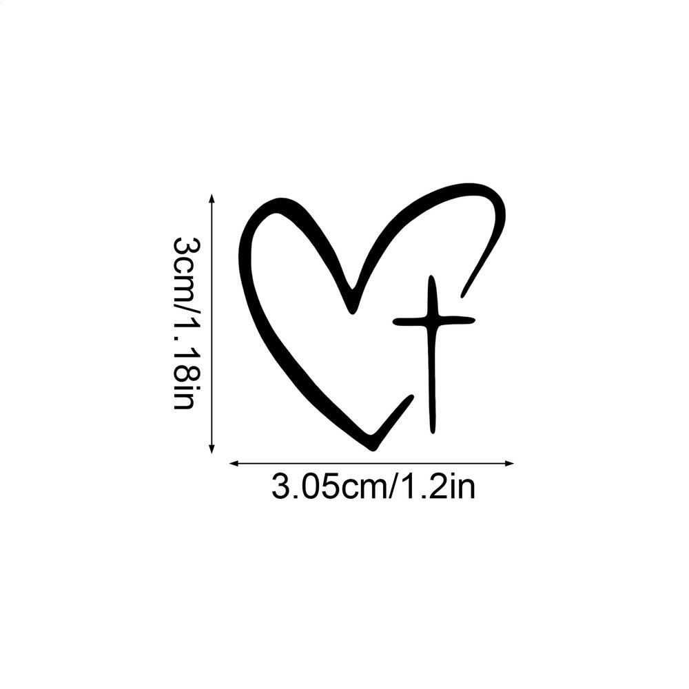 Heart Shape Cross Mirror Stickers 2 Pcs Creative Rearview Mirror Decoration Decals Waterproof Sticker For Vehicles RV Automotive