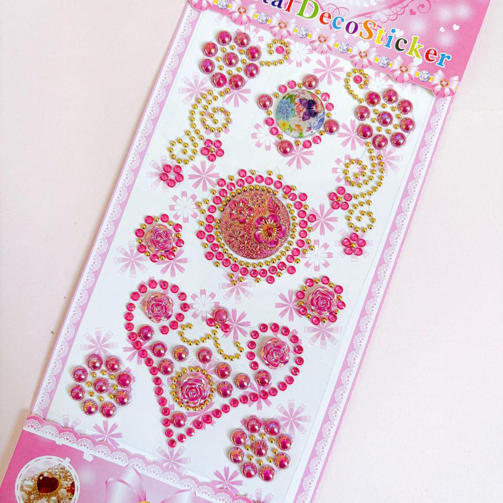 Heart-Shaped Crystal Stickers for Kids' Costume Party & Christmas Decorations - DIY 3D Diamond Stickers