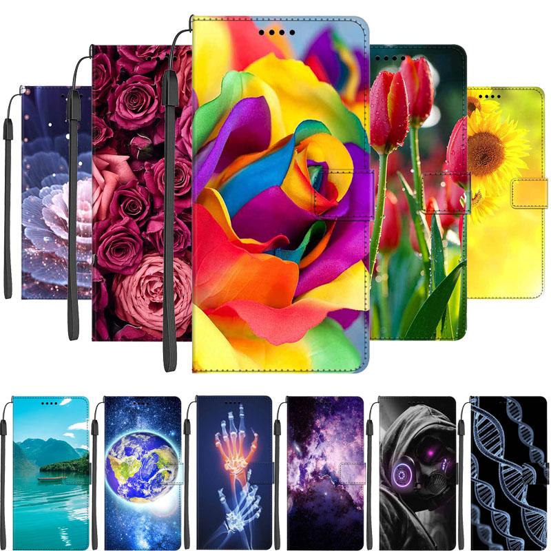 Leather Flip Cover For Redmi Note 14 Pro+ 5G Colorful Flower Patterns Phone Case For Redmi Note 14 4G 2025 Flip Case Wallet Bags