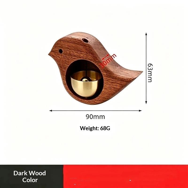 Wooden Magnetic Doorbell Minimalist Brass Chime Natural Wood Frame Entry Alert for Modern Home Interior Use