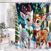 Christmas Tree Reindeer Bathing Curtain  Bathroom Shower Curtain Waterproof With 12 Hooks Fishes Home Deco Free Ship