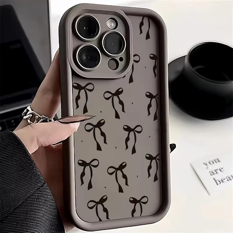 Cute Black Bow Pattern Phone Case For Xiaomi Redmi Note 14 Pro 4G 15 13 12 11 Pro Plus Redmi Note 13 pro 5G Soft Silicone Cover