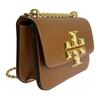 Tory Burch Eleanor Double T Large Logo Drawstring Chain Matte Leather Small Square Crossbody Shoulder Bag Women Bags Bourbon-Whiskey 73589-201
