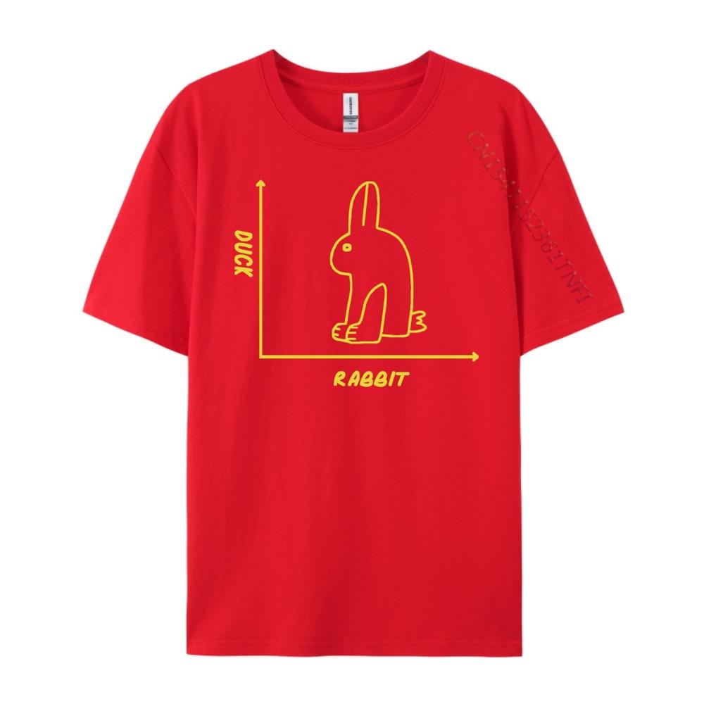 Duck Rabbit Graph Fun Math Teacher Easter Tee XS Graphic T Shirts Oversize Man Loose S