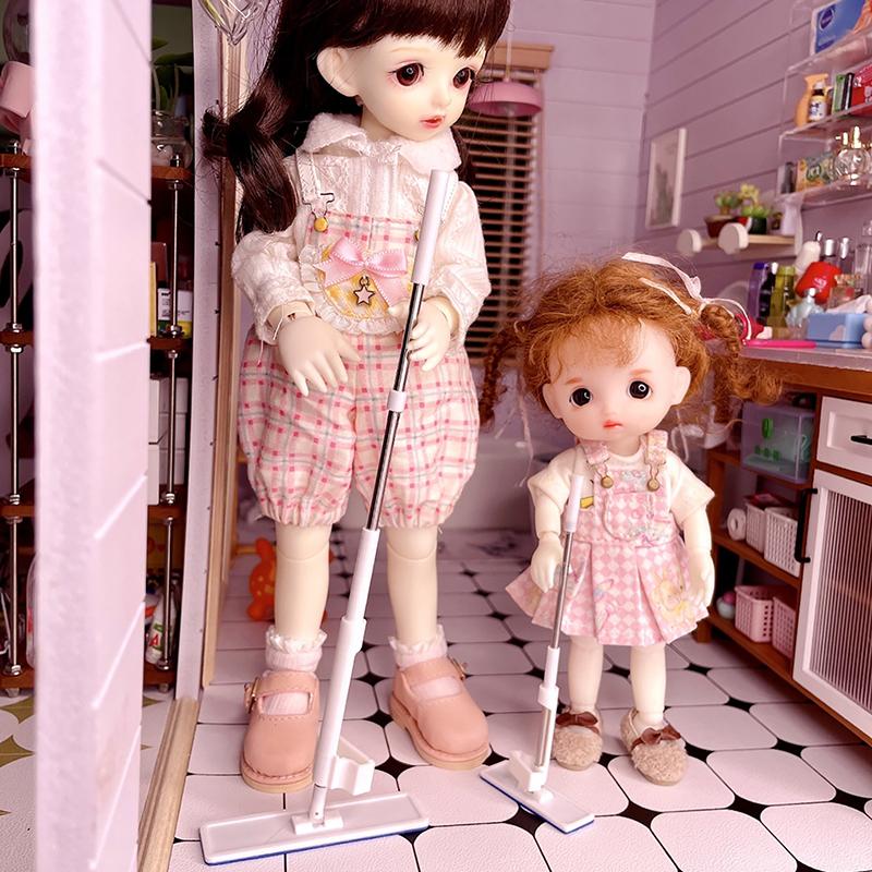 1:12 Dollhouse Miniature Mop Mini Cleaning Tool Furniture Decor Toy Kids Pretend Play Toys Doll House Accessories