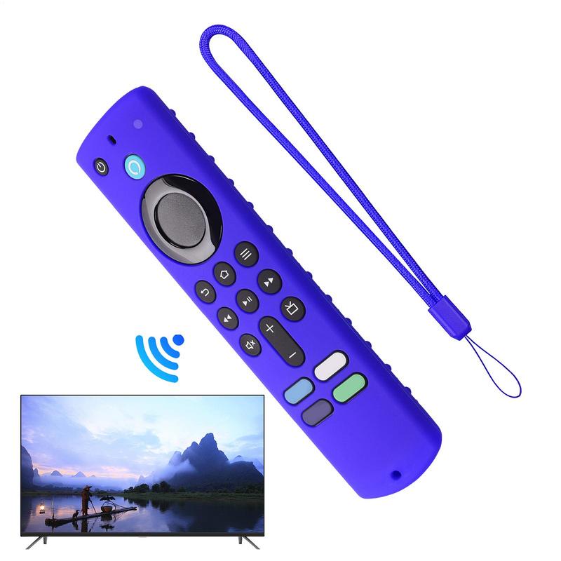 Silicone Remote Protective Case With Lanyard Shockproof Luminous Controller Sleeve For All-new Amazon Fire TV Stick 4K