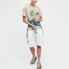 Uniqlo X Steven Harrington Mickey Cartoon Print Short Sleeve T-Shirt Unisex Tops Light-Beige 445593-30