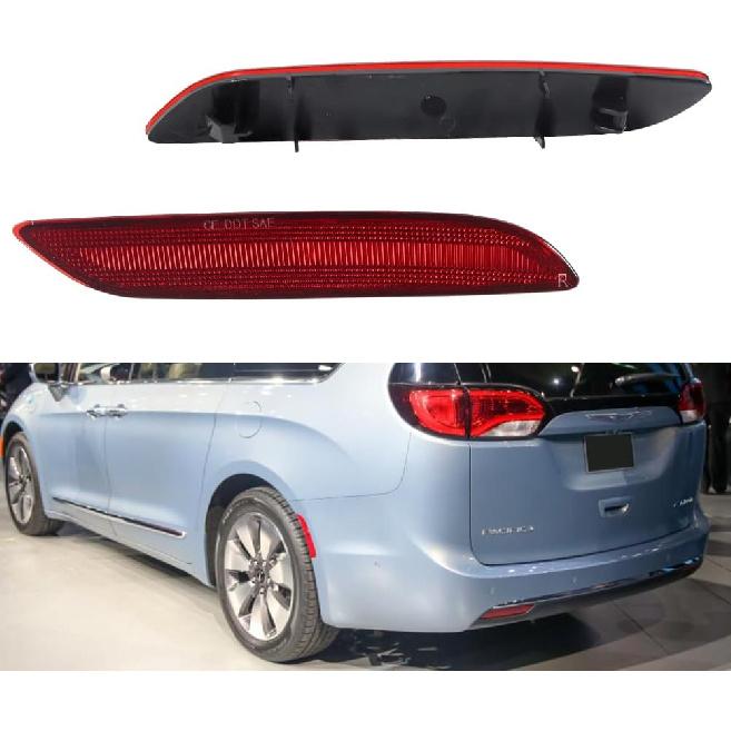 Smoked Lens For 2017 2018 2019 2020 2021 2022 2023 Chrysler Pacifica & Voyager Reflector Tail Lights Housing Turn Signal Brake Stop & Rear Fog Red housing