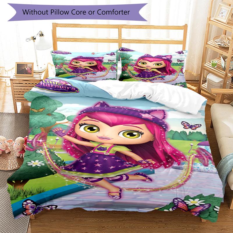 3pcs Little Charmers Bedding Set Duvet Cover Closure Includes 1 Duvet Cover & 2 Pillowcases, Soft and Comfortable for All Seasons.