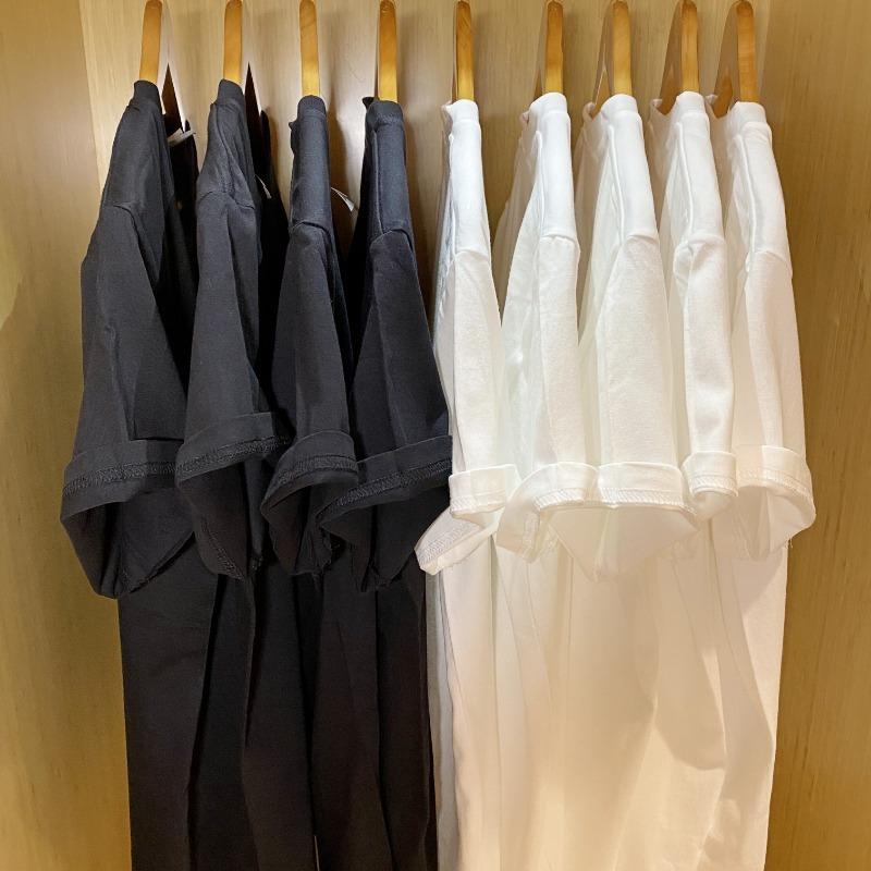 Summer Short Sleeve Cotton Loose Casual T-shirt for Women Men Round Neck Solid Base Women's T Shirt Elegant Fashion Simple Office Lady Tee Tops 26051