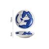 4pcs Ceramic Sauce Dishes Sushi Plate Tableware Japanese Style Dessert Creative Cute Cartoon Lucky Cat Pattern Spice Plate