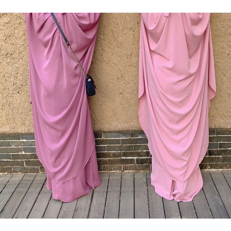 Übergröße Damenkleid mit einfarbigem, modischem, lockerem Kleiderset