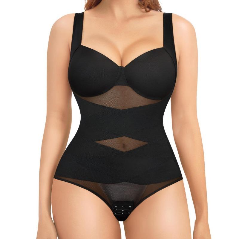 Женский бесшовный комбинезон-корсет с регулируемыми бретелями, основа под платье, одежда для йоги, корректирующее белье S чёрный