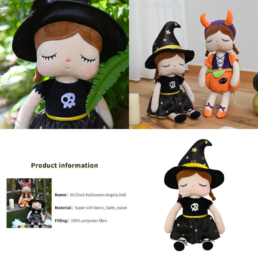 Cute Halloween Witch Pumpkin Doll Plush Toy For Spooky Decor