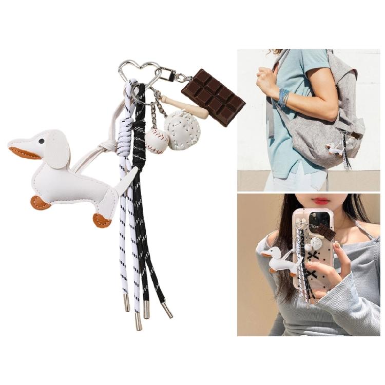 Multipurpose Sausage Dog Key Pendant Sturdy PU Materials Construction with Attention to Detail Daily Casual Wear