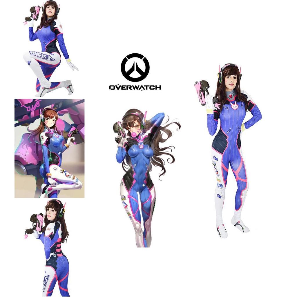 Overwatch D.va Cosplay Kostüm Overall Für Damen Premium-Polyester-Material Für Komfort Und Haltbarkeit