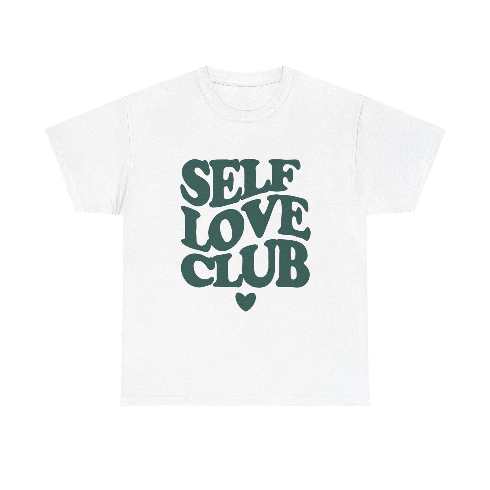 Футболка с ретро-графикой Self Love Club, унисекс, хлопковая - Новый подарок - Футболка S