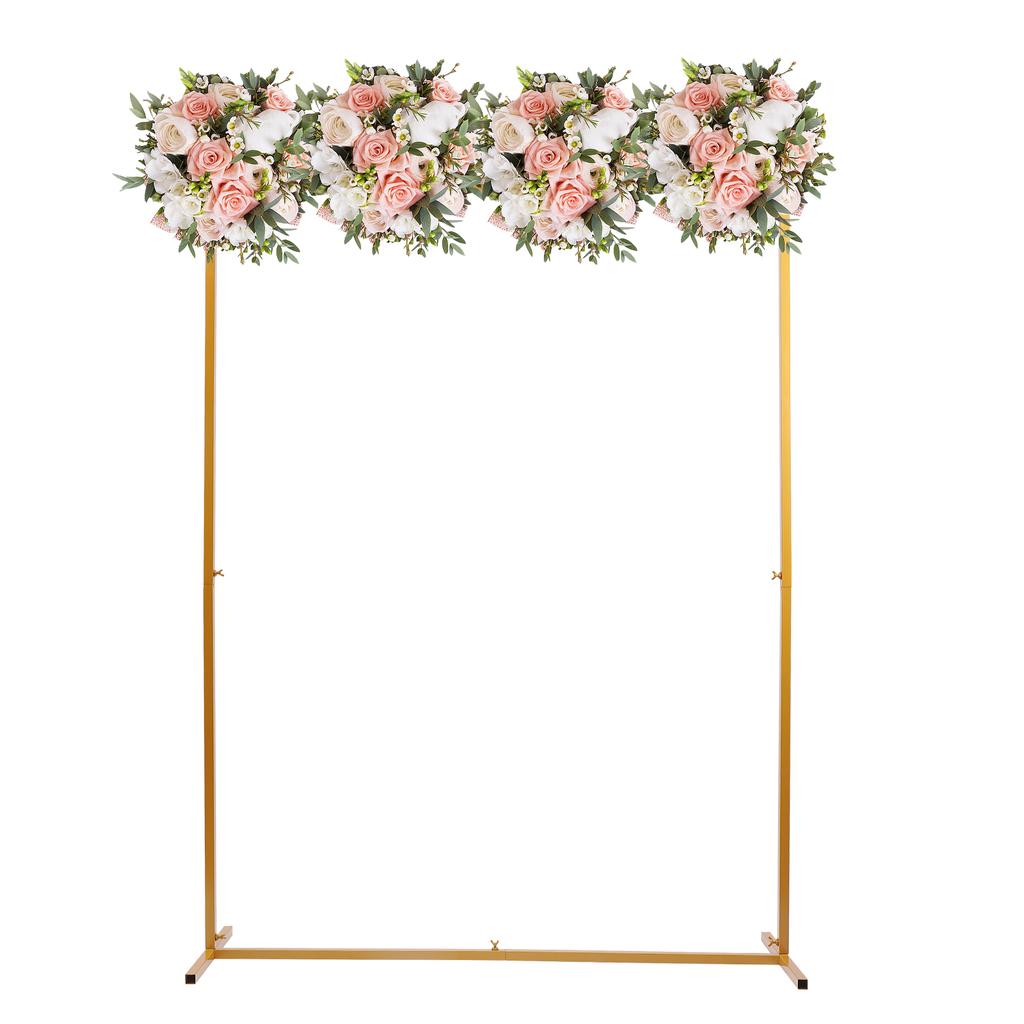 Wedding Arch Stand with Bases,Easy Assembly Square Garden Arch Metal Abor for Weddings Quinceaneras Party Event Decoration