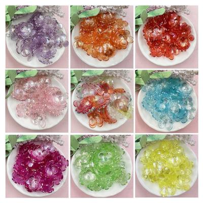 Heimparty-Zubehör Kleine Blumenperlen Mode 15,8 mm Acrylarmband-Zubehör Haarnadel Ohrringe 100 Stück Handgefertigte Materialien DIY Klarer Kristall
