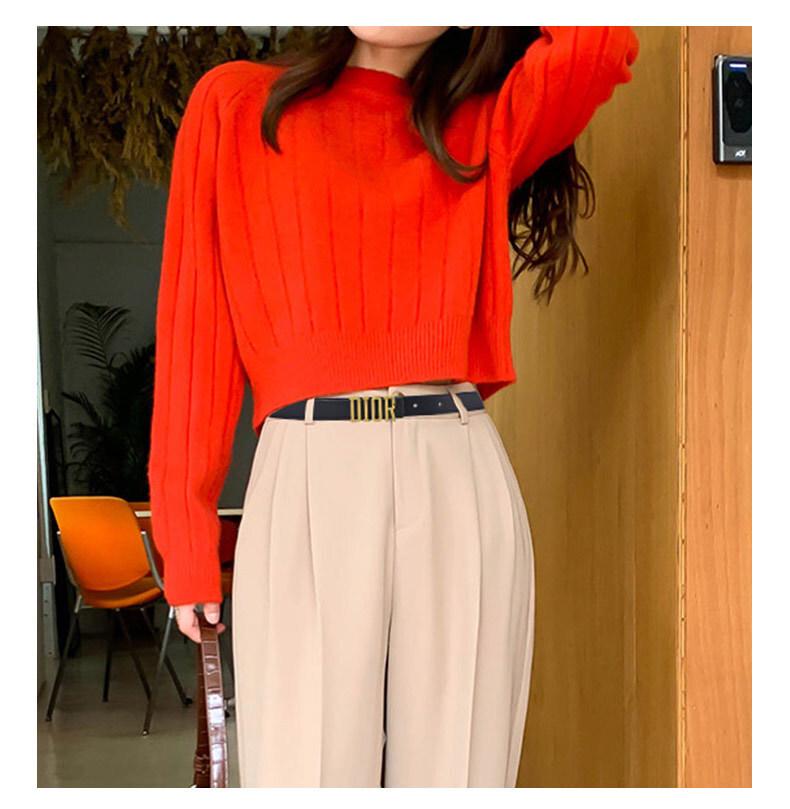 Women's Korean Style Leather Belt with Letter Buckle - Minimalist Fashion Belt for Skirts and Pants