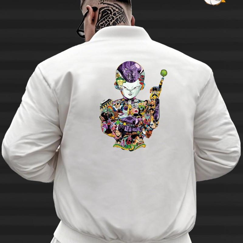 

Streetwear Dragon Ball Bomber Jacket - Oversized Fit with Contrast Sleeves XXL