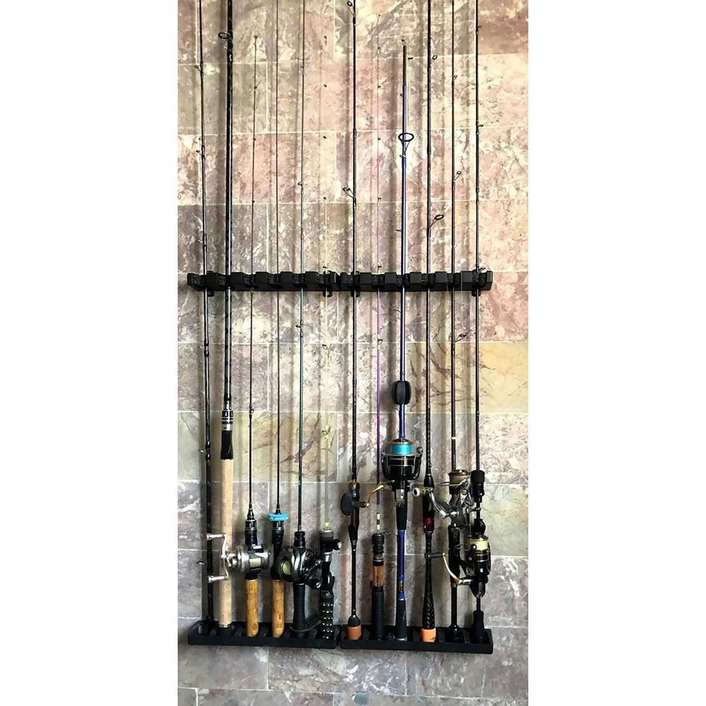 1Set Wall-mounted Fishing Pole Holder 6 Holes Fishing Rod Stand Bracket  Fishing Accessory