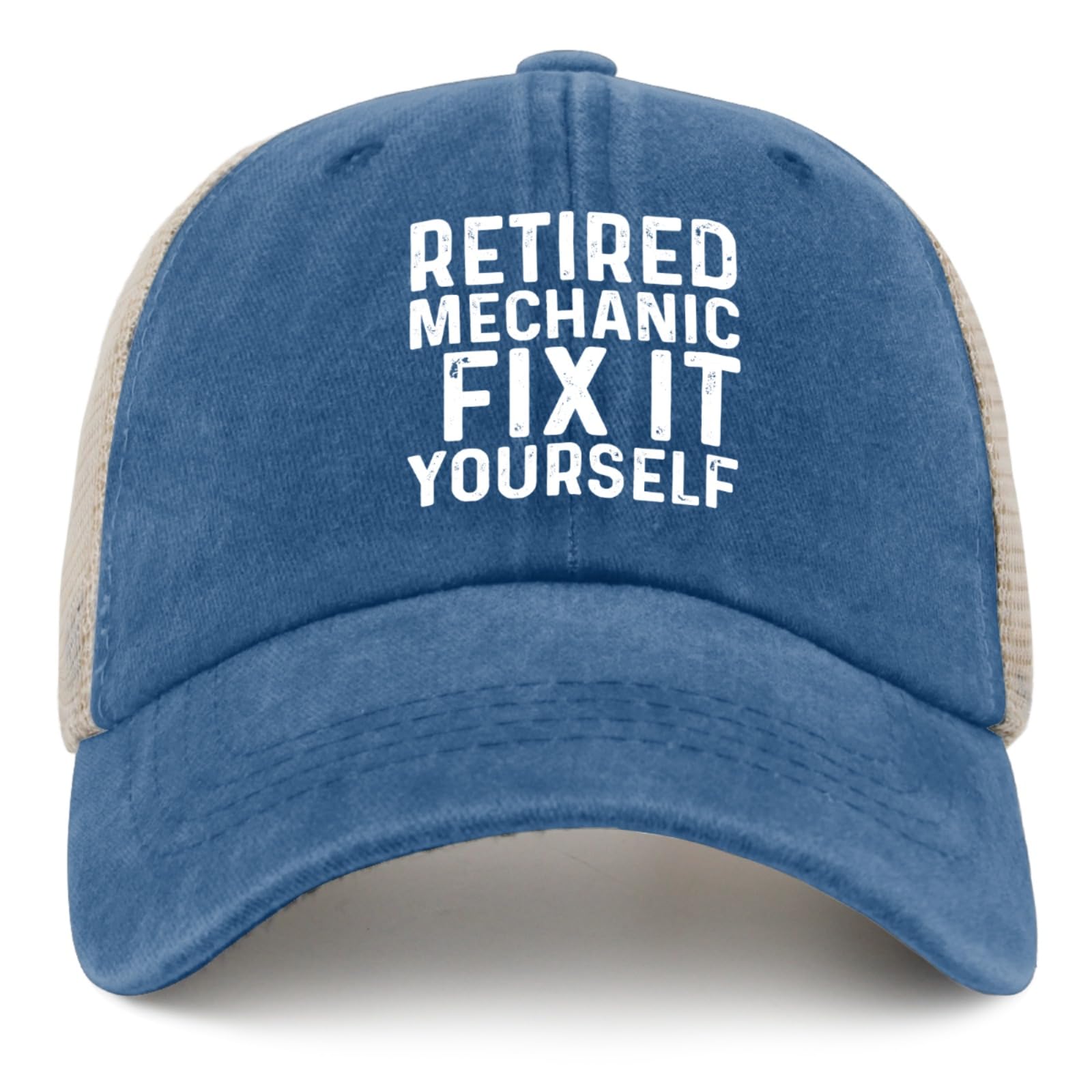 Beafoliya Retired Mechanic Fix It Yourself Hat Trucker Hat Women Funny Mesh Hat for Summer