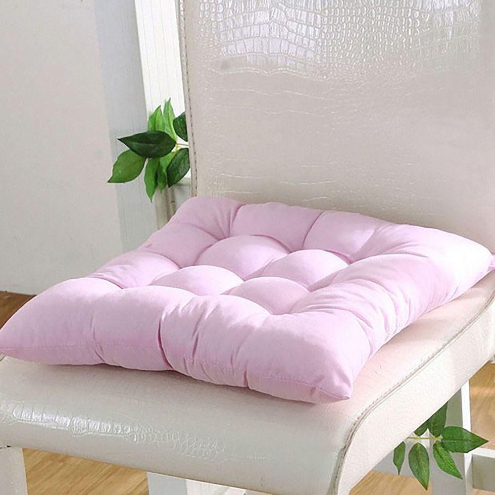 

40*40 см Подушка для сиденья обеденного стула Печатная подушка для спины Коврик для пола Студенческая офисная столовая Solid color-Pink
