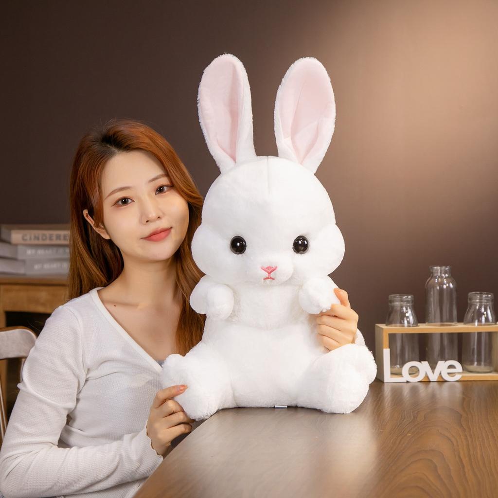 45/55CM Lovely Sitting Rabbit Plush Toys Kawaii Long Ear Bunny Plush Pillow Stuffed Soft Dolls Children Birthday Brinquedos Gift