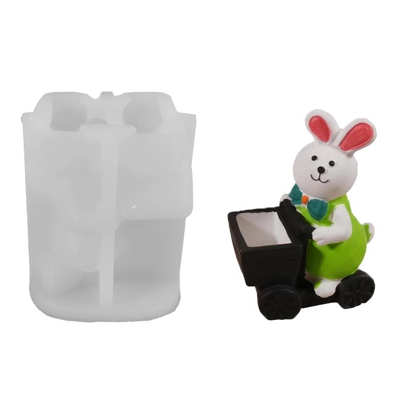 Easter Rabbit Basket Candle Cup Silicone Molds Easy Demolding For Resin Casting Candle Holder Chocolate Home Decoration
