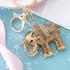 Keychain Pendant 3D Cartoon Elephant Design Sparkling Rhinestones Inlaid Key Chain with Lobster Clasp Key Ring Bags Accessories